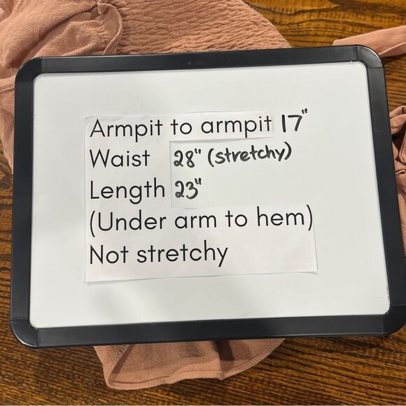 Mable Babydoll Salmon color Smocked Dress size large - Picture 11 of 14